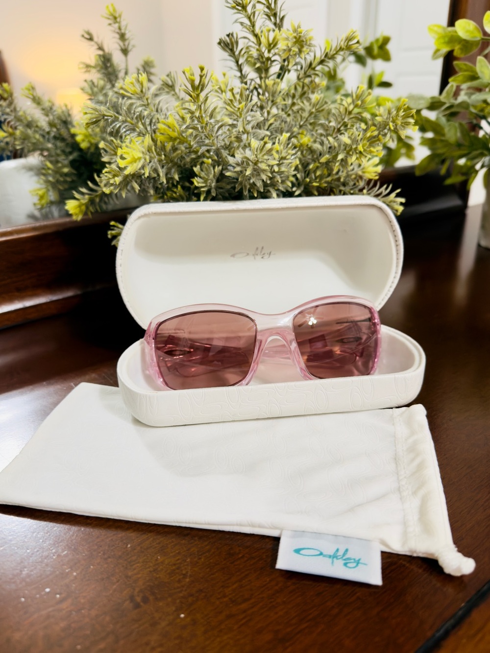 Rare Vintage Oakley Eternal Sunglasses Crystal Pink G20 Full Set